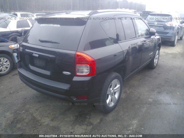 1C4NJCEB2CD586602 - 2012 JEEP COMPASS LATITUDE BLACK photo 4