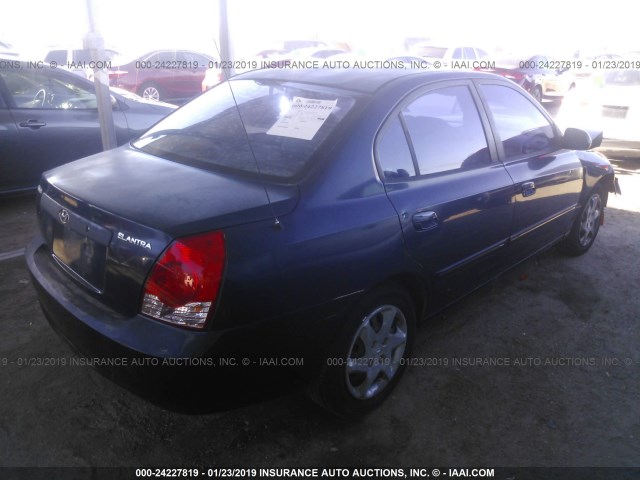 KMHDN46D85U030699 - 2005 HYUNDAI ELANTRA GLS/GT BLUE photo 4