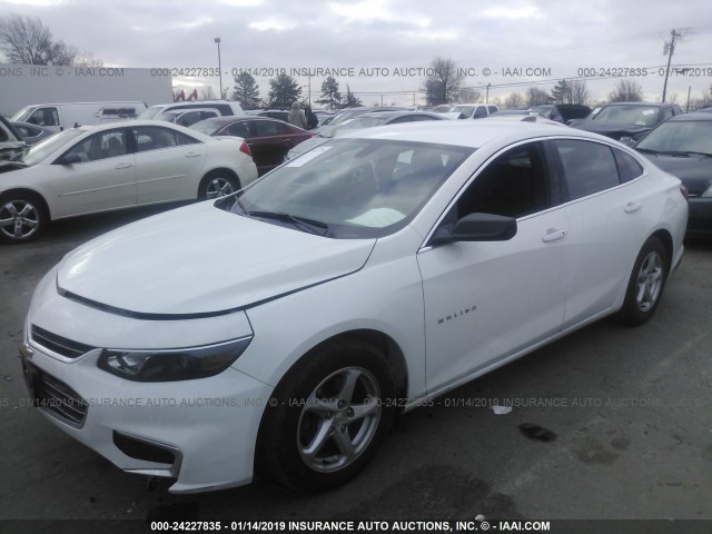 1G1ZB5STXHF207969 - 2017 CHEVROLET MALIBU LS WHITE photo 2