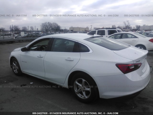 1G1ZB5STXHF207969 - 2017 CHEVROLET MALIBU LS WHITE photo 3