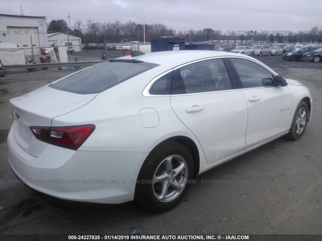 1G1ZB5STXHF207969 - 2017 CHEVROLET MALIBU LS WHITE photo 4