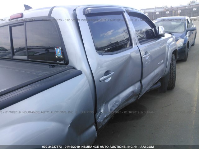 3TMMU4FN4FM081333 - 2015 TOYOTA TACOMA DOUBLE CAB LONG BED SILVER photo 6