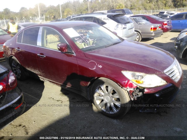 KMHGC46E59U022190 - 2009 HYUNDAI GENESIS 3.8L MAROON photo 1