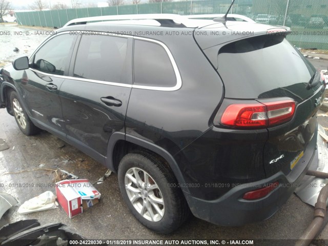 1C4PJMCB1FW594605 - 2015 JEEP CHEROKEE LATITUDE BLACK photo 3