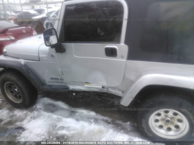 1J4FA39S66P757248 - 2006 JEEP WRANGLER X SILVER photo 6