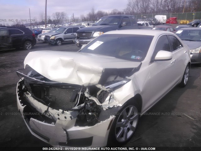 1G6AA5RA1D0152324 - 2013 CADILLAC ATS WHITE photo 2