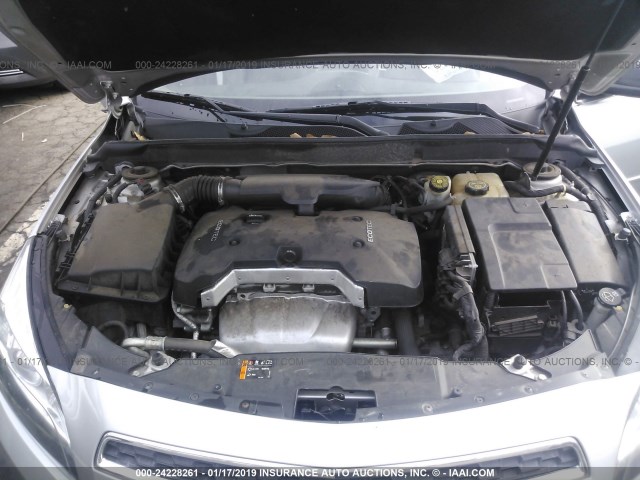 1G11C5SA3DF125309 - 2013 CHEVROLET MALIBU 1LT ვერცხლისფერი ფოტო 10