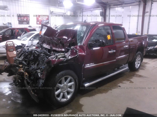 3GTP2XE20DG264977 - 2013 GMC SIERRA K1500 DENALI MAROON photo 2