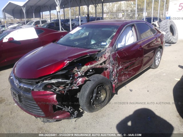 4T1BF1FK9GU614582 - 2016 TOYOTA CAMRY LE/XLE/SE/XSE წითელი ფოტო 2