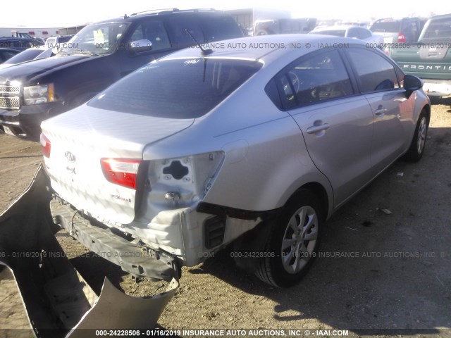 KNADN4A39C6051580 - 2012 KIA RIO EX/SX SILVER photo 4