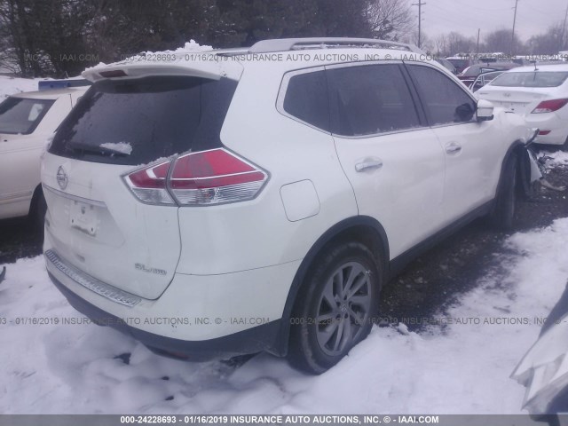 5N1AT2MV4FC857325 - 2015 NISSAN ROGUE S/SL/SV WHITE photo 4