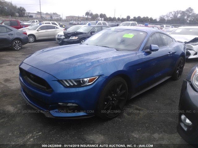 1FA6P8CF9H5343172 - 2017 FORD MUSTANG GT BLUE photo 2