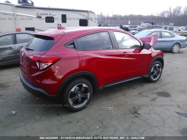 3CZRU6H70JM728202 - 2018 HONDA HR-V EXL RED photo 4