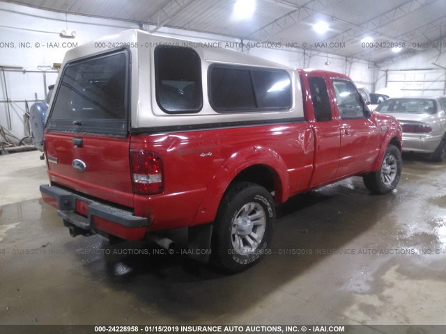 1FTZR45EX7PA22369 - 2007 FORD RANGER RED photo 4