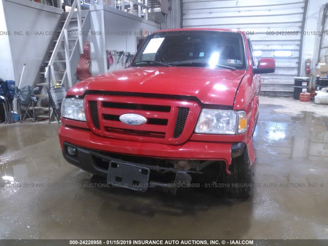 1FTZR45EX7PA22369 - 2007 FORD RANGER RED photo 6