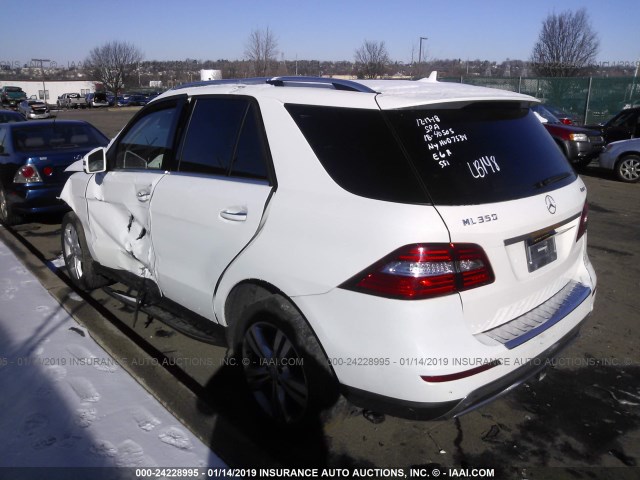 4JGDA5HB0EA437530 - 2014 MERCEDES-BENZ ML 350 4MATIC WHITE photo 3