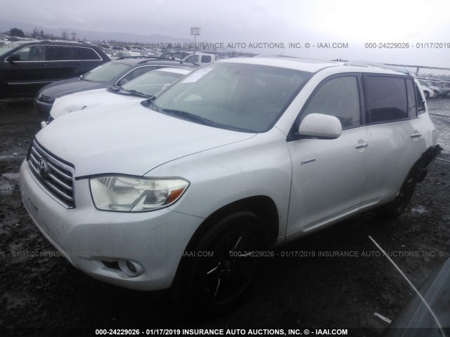 JTEES42A092137045 - 2009 TOYOTA HIGHLANDER LIMITED WHITE photo 2