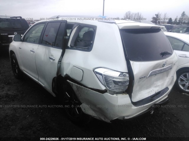 JTEES42A092137045 - 2009 TOYOTA HIGHLANDER LIMITED WHITE photo 3