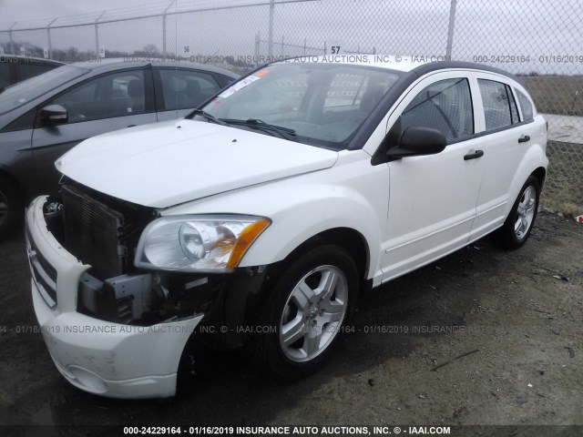 1B3HB48B57D564712 - 2007 DODGE CALIBER SXT WHITE photo 2