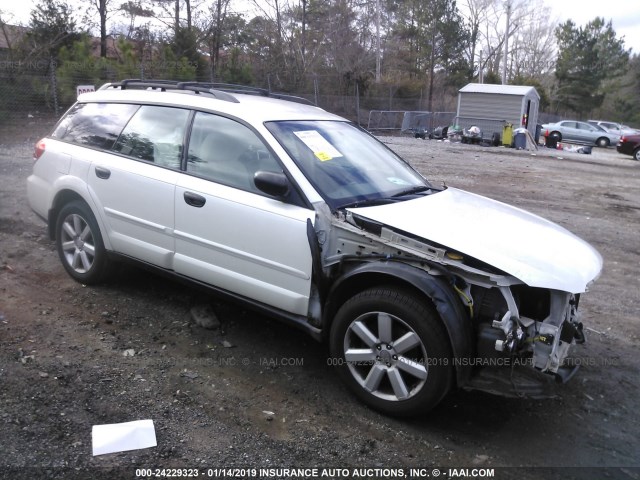 4S4BP61C087325536 - 2008 SUBARU OUTBACK 2.5I WHITE photo 1