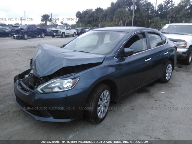 3N1AB7AP6GY280318 - 2016 NISSAN SENTRA S/SV/SR/SL BLUE photo 2