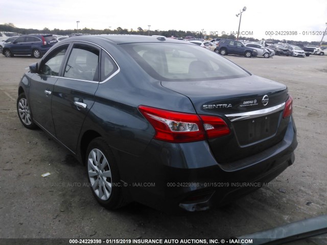 3N1AB7AP6GY280318 - 2016 NISSAN SENTRA S/SV/SR/SL BLUE photo 3