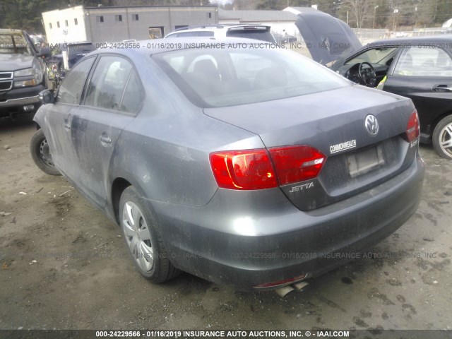 3VWDP7AJ5CM452764 - 2012 VOLKSWAGEN JETTA SE GRAY photo 3