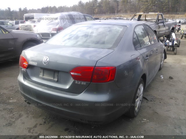 3VWDP7AJ5CM452764 - 2012 VOLKSWAGEN JETTA SE GRAY photo 4