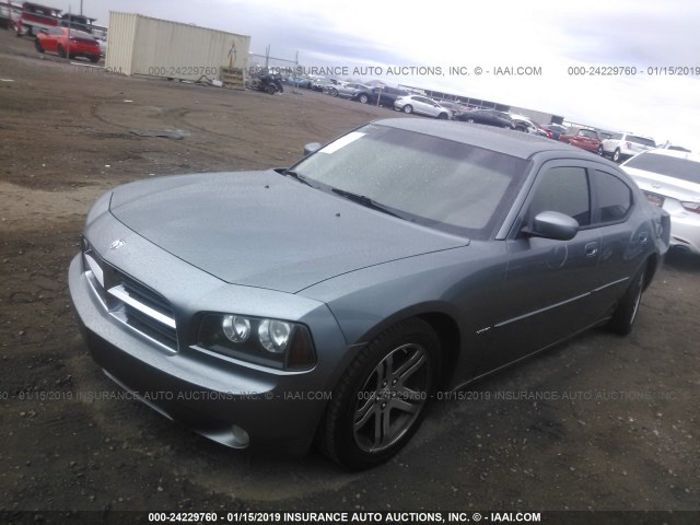 2B3KA53H96H219145 - 2006 DODGE CHARGER R/T GRAY photo 2