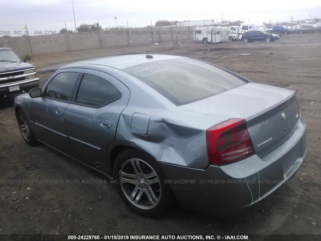 2B3KA53H96H219145 - 2006 DODGE CHARGER R/T GRAY photo 3