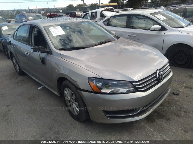 1VWAH7A32CC089343 - 2012 VOLKSWAGEN PASSAT S GRAY photo 1