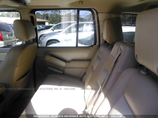 1FMEU63E26UA17173 - 2006 FORD EXPLORER XLT TAN photo 8