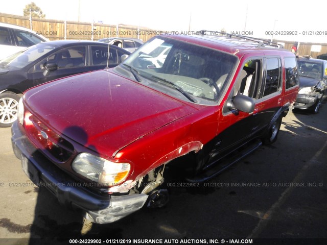 1FMDU73E1YZC41266 - 2000 FORD EXPLORER XLT RED photo 2