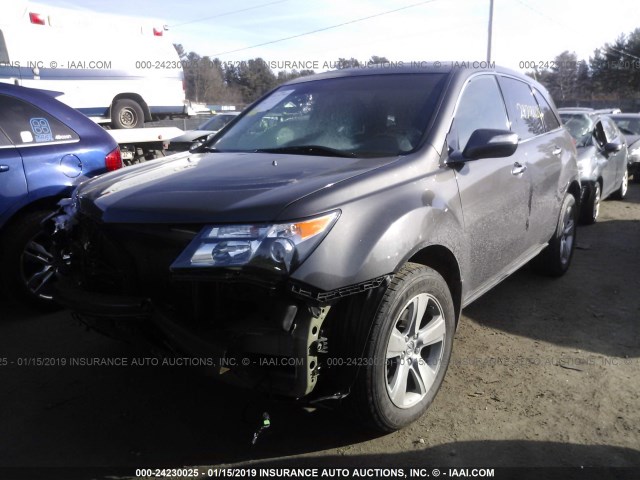 2HNYD2H63AH516730 - 2010 ACURA MDX TECHNOLOGY GRAY photo 2