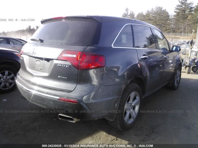 2HNYD2H63AH516730 - 2010 ACURA MDX TECHNOLOGY GRAY photo 4