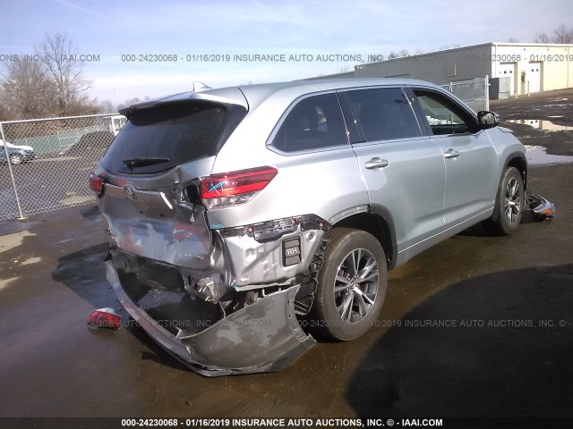 5TDBZRFH9HS374079 - 2017 TOYOTA HIGHLANDER LE/LE PLUS SILVER photo 4