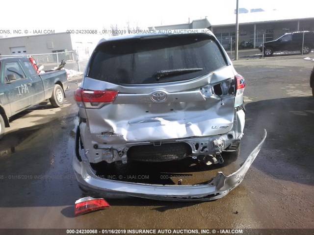 5TDBZRFH9HS374079 - 2017 TOYOTA HIGHLANDER LE/LE PLUS SILVER photo 6