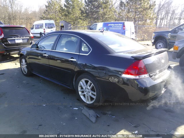 2G1WC5E32C1330693 - 2012 CHEVROLET IMPALA LTZ BLACK photo 3