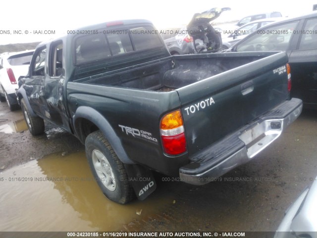 5TEHN72NX3Z294209 - 2003 TOYOTA TACOMA DOUBLE CAB GREEN photo 3