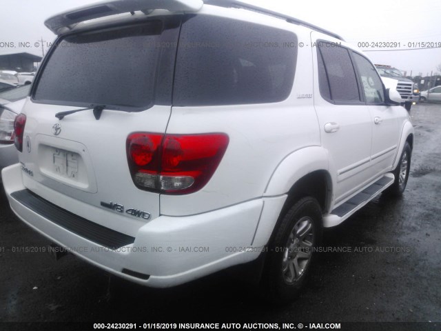 5TDBT48A36S268910 - 2006 TOYOTA SEQUOIA LIMITED WHITE photo 4