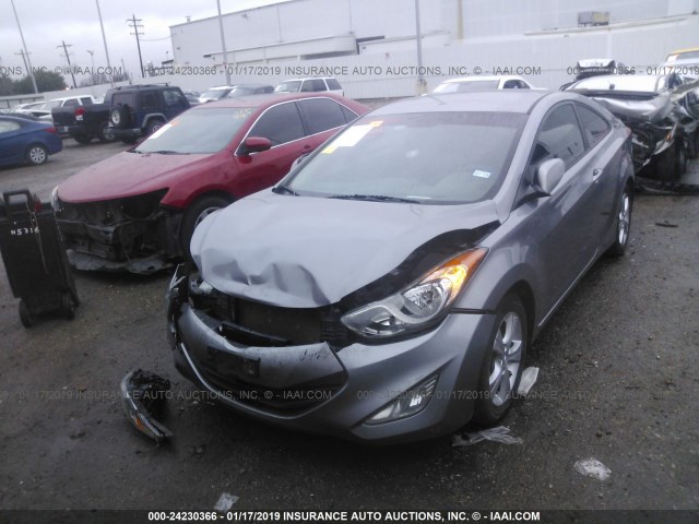 KMHDH6AE2DU011177 - 2013 HYUNDAI ELANTRA COUPE GS/SE GRAY photo 2