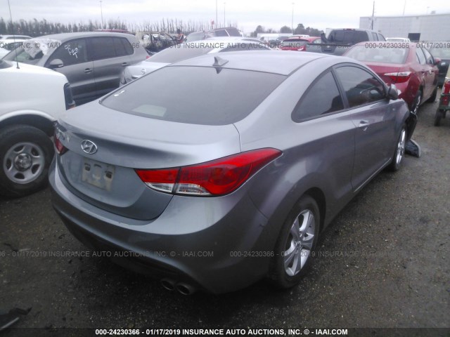 KMHDH6AE2DU011177 - 2013 HYUNDAI ELANTRA COUPE GS/SE GRAY photo 4