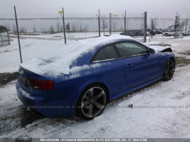 WUAC6AFR0EA901428 - 2014 AUDI RS5 BLUE photo 4