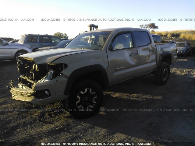 3TMCZ5AN9HM054898 - 2017 TOYOTA TACOMA DBL CAB/SR/TRDSPT/OR/PRO TAN photo 2