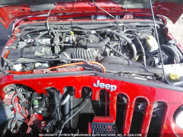 1J4GA69159L713749 - 2009 JEEP WRANGLER UNLIMITE RUBICON RED photo 10