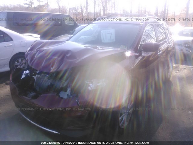 JN8AT2MTXGW026077 - 2016 NISSAN ROGUE S/SL/SV MAROON photo 2