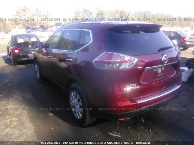 JN8AT2MTXGW026077 - 2016 NISSAN ROGUE S/SL/SV MAROON photo 3