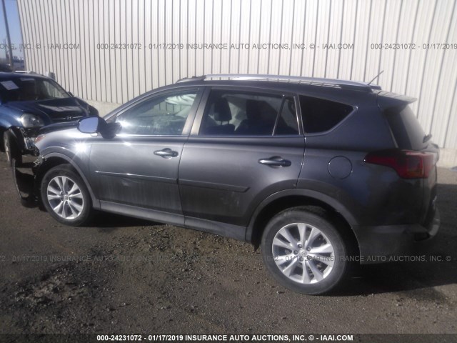 2T3DFREV4FW352818 - 2015 TOYOTA RAV4 LIMITED GRAY photo 3