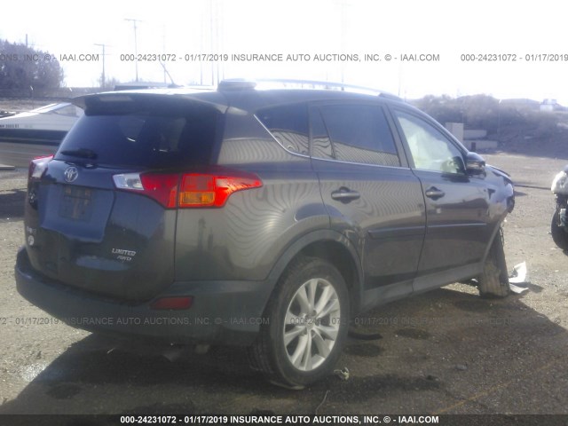 2T3DFREV4FW352818 - 2015 TOYOTA RAV4 LIMITED GRAY photo 4