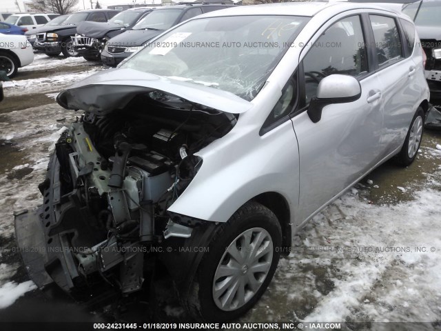 3N1CE2CP8EL405829 - 2014 NISSAN VERSA NOTE S/S PLUS/SV/SL SILVER photo 2